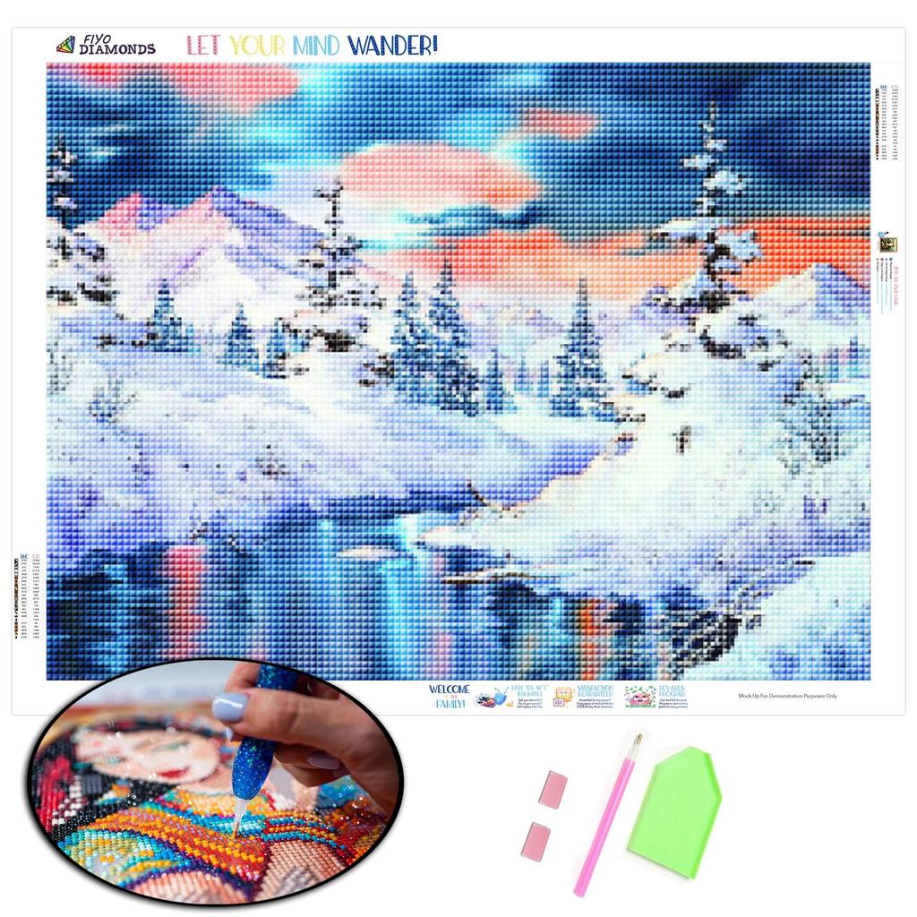 Diamond Painting Glaciers In The Aurora Cross Stitch Full Drill Handicraft 3D Diamond Embroidery Landscape Mosaic Handmade Gift Wall Art