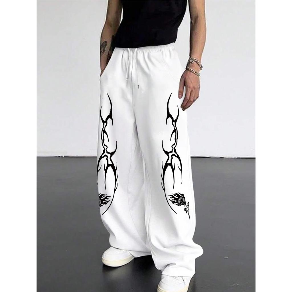 Pantaloni de trening pentru bărbați cu buzunare și șnur - Pantaloni de trening largi pentru relaxare, pentru alergare, pistă, yoga, joggers