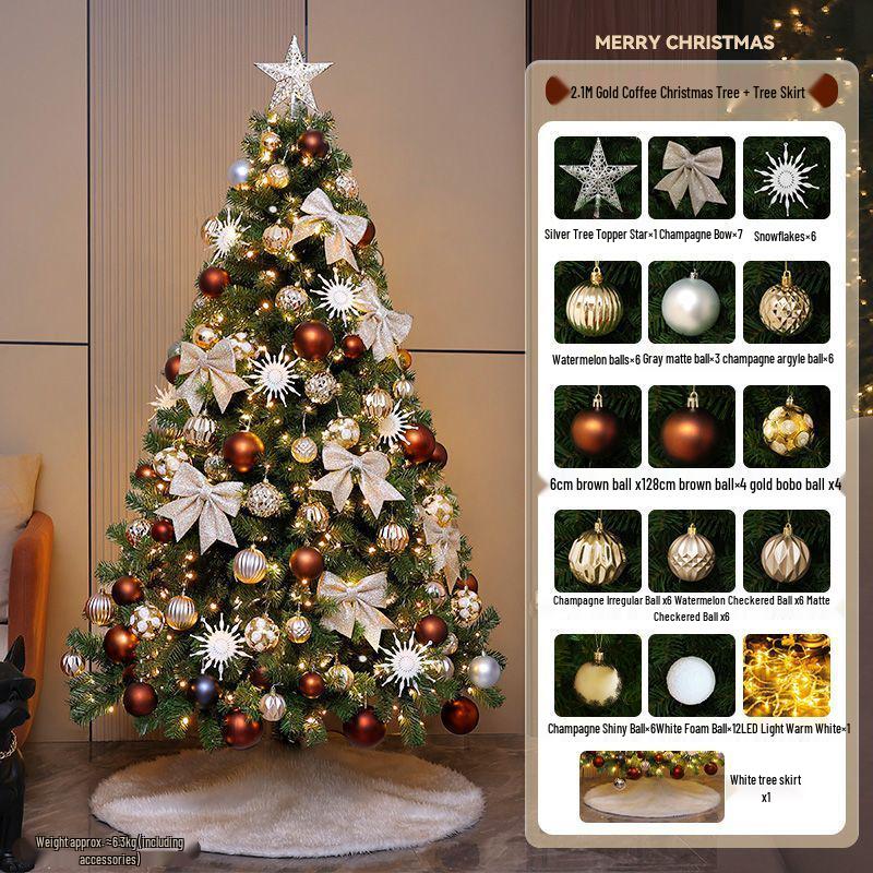 2025 White Flocked Snowy Christmas Tree Set with DIY Ornaments for Home Living Room