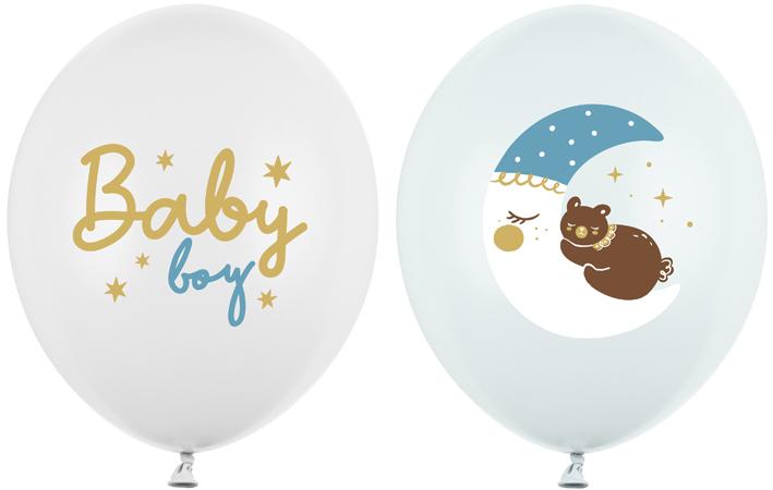 Balony Pastelowe Baby Boy Shower Miś Mix 5Szt.