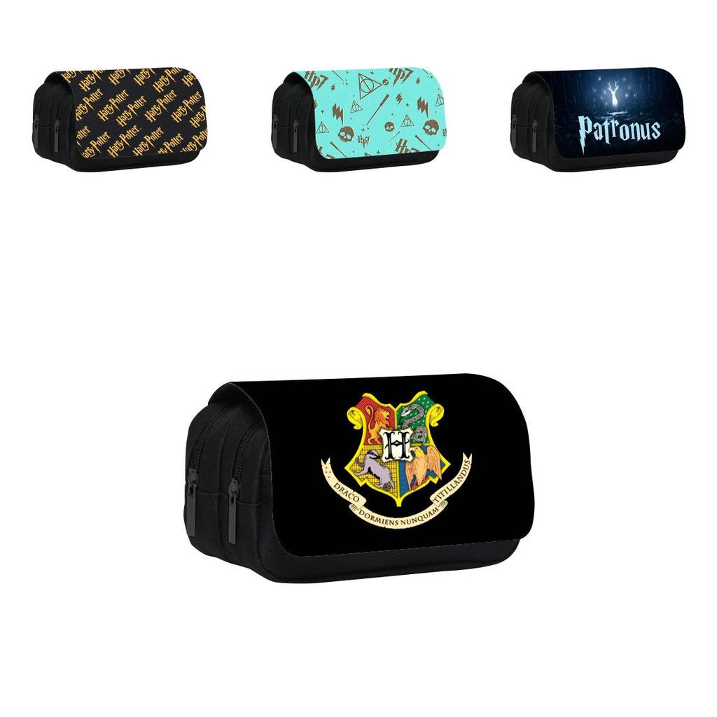 Harry Potter Pencil Case Cartoon Anime School Supplies Storage With Double Layer For Students