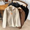 Japanese-Style Unisex Faux Lambswool Fleece Jacket - Windproof, Autumn/Winter
