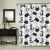 Black & White Cat Pattern Shower Curtain - Waterproof Bathroom Decor With Cute Kitten Prints, Washable Bath Curtain For Bathtub