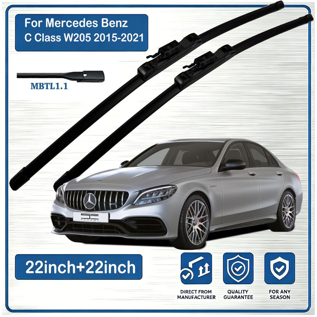 For Mercedes Benz C Class W205 2015-2021 Front Wiper Blades Windscreen Windshield Window WIPER 2PCS Wipers Blades 3
