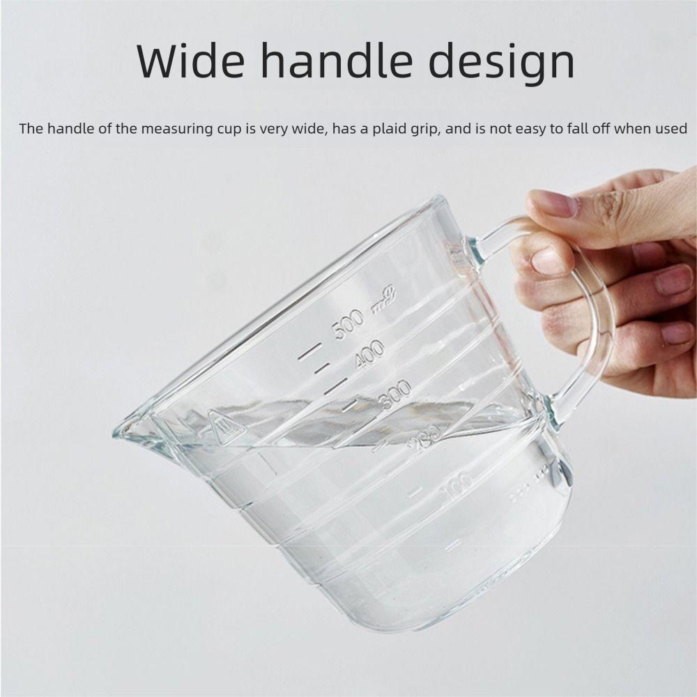 with Lids Glass Cooking Cup with Clear Scale Measuring Jugs with Handle  Kitchen
