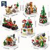 Non-Toxic Advent Calendar Christmas Building Blocks Set Christmas Toys Includes Santa Claus Train House Blocks Gift For Kid Children