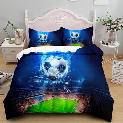 Set cuvertură pilota fotbal 3D fotbal imprimat băieți adolescenți set lenjerie de pat sport cu tema dublă Queen King Size 2/3 buc.