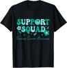 Groovy Support Squad Teal Ribbon Ovarian Cancer Unisex T-Shirt