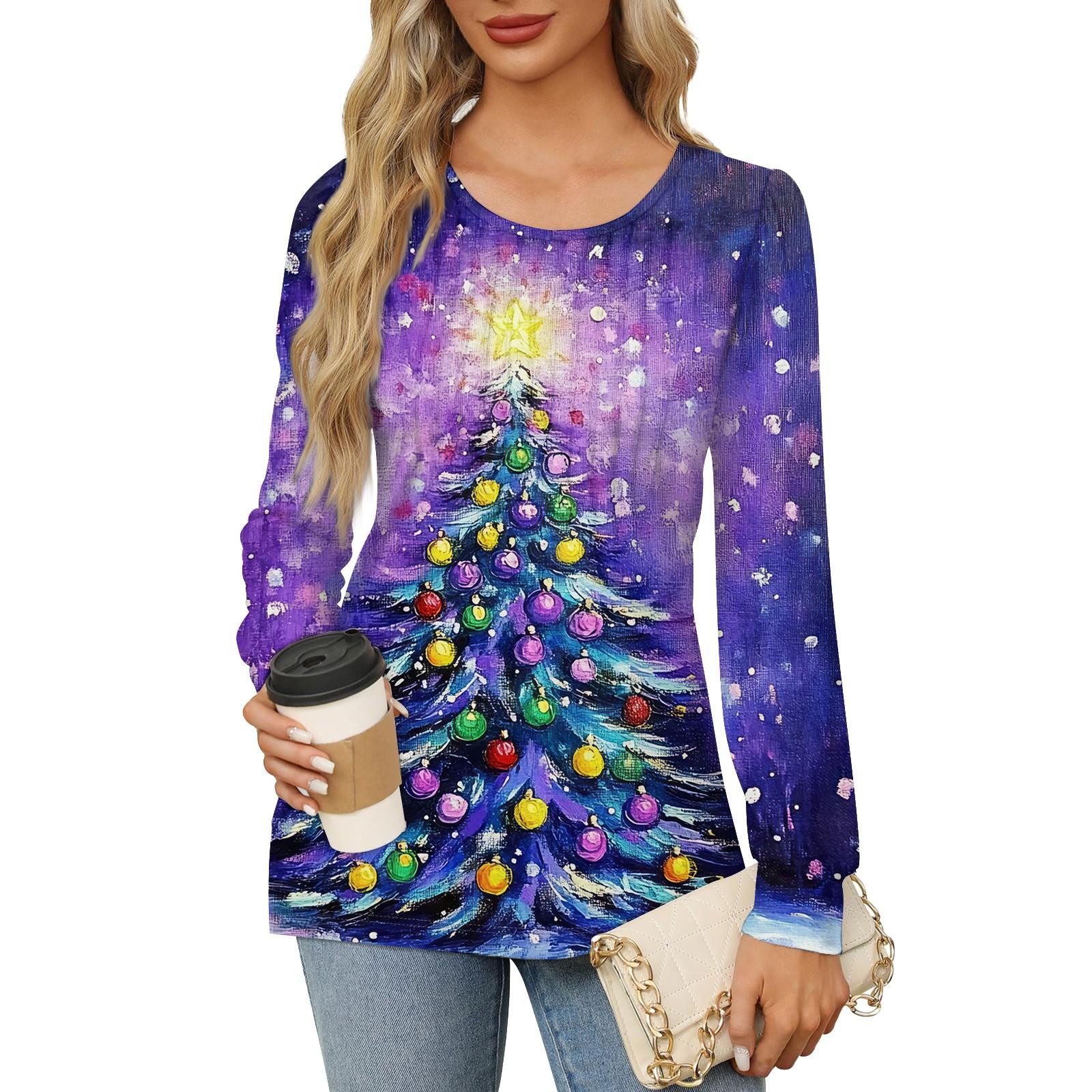 

Жіночі сорочки з довгим рукавом. Трійники з милим принтом. Блузки. Ошатні повсякденні блузки. Туніки з плісированою шиєю. L фіолетовий