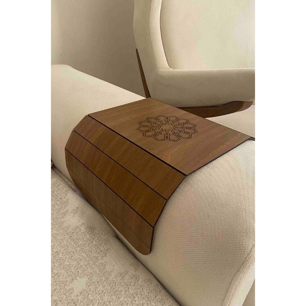 Sofa Edge Wooden Foldable Side Table Placemat Sofa Edge Portable Sofa Tray