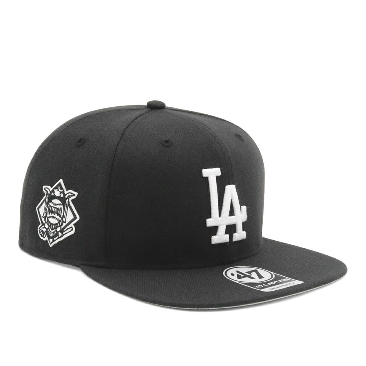 Cap No Shot MLB Side Patch LA Black FREE SURE SHOT 47 CAPTAIN Los Angeles Dodgers 47brand 47BRAND