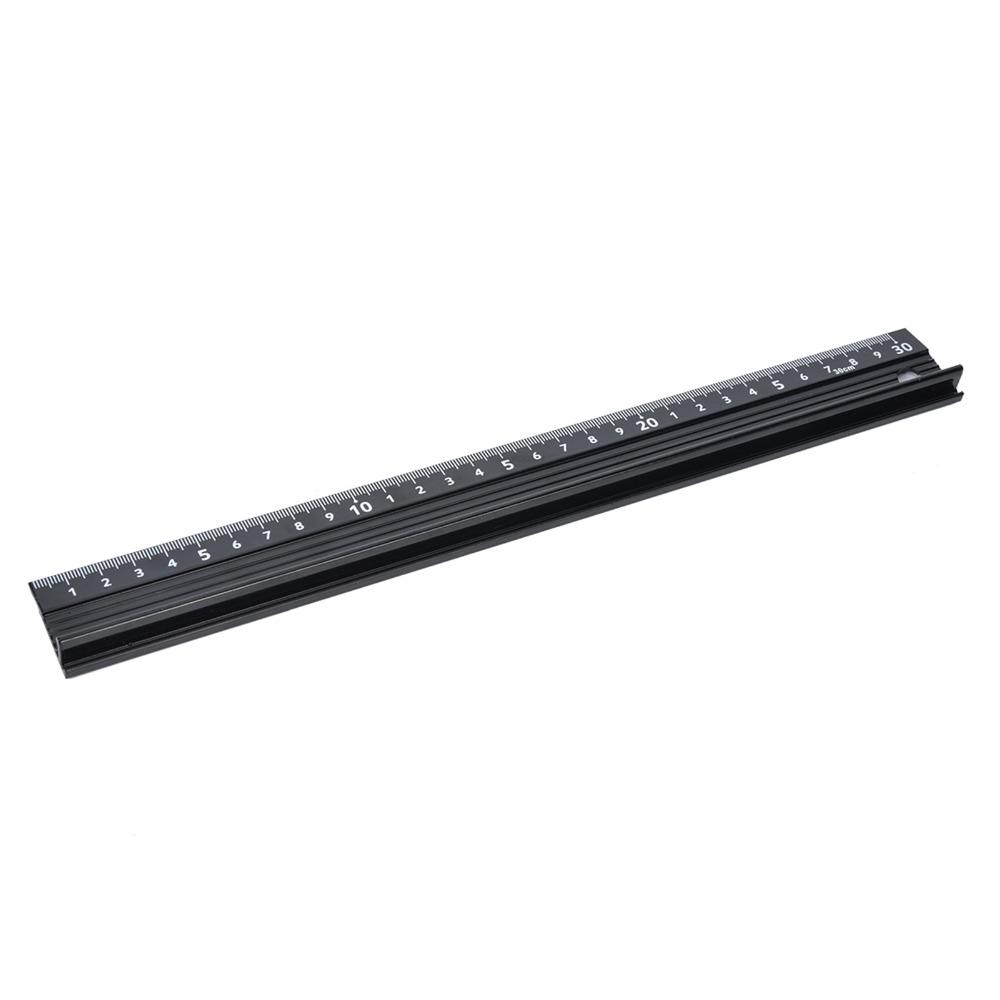 Aluminum Alloy Safety Ruler with Guard 30cm Drafting Ruler  for Crafts and Office Use