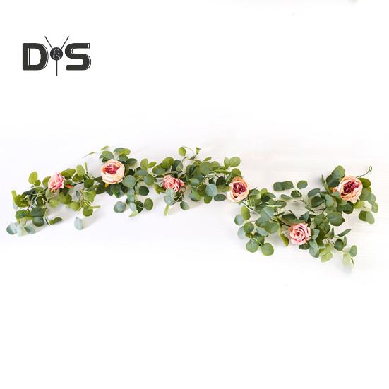 Realistické Pivoňka Růže Vines Simulace Květiny Realisticky vypadající živé barvy Eukalyptové závěsné rostliny odolné proti vyblednutí