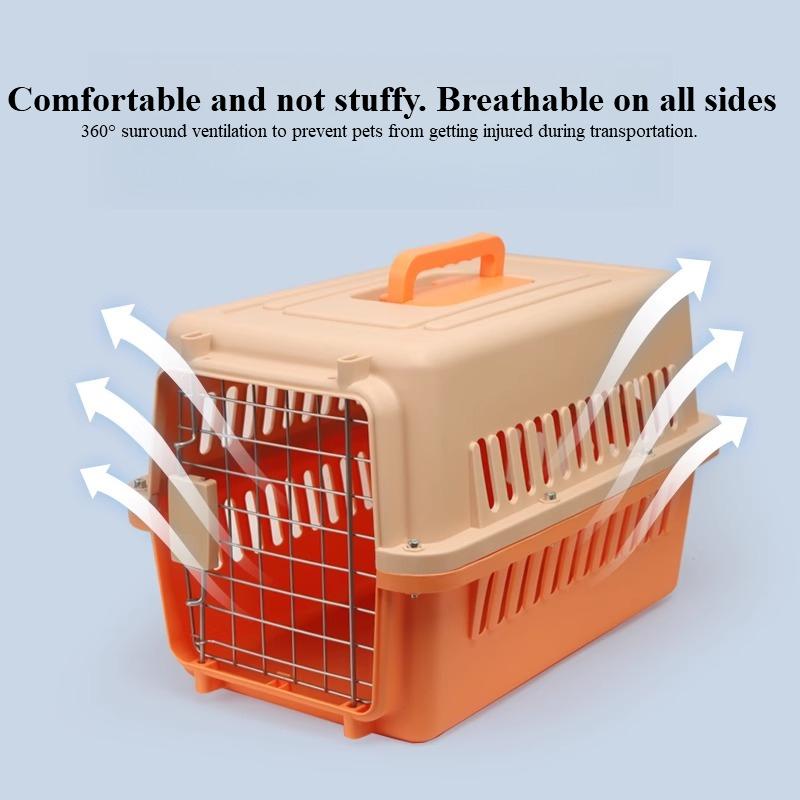 Pet airline carrier cat shipping box dog outdoor portable vehicle cage small and medium-sized dog isolation box hand-held teddy