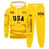 Men's Large Size Solid Color Printed Sweatshirt Set Men's Casual Sports Suit Sweatshirt Set