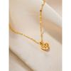 Stainless Steel Gold Beloved Charm Pendant Necklace - Trendy Clavicle Chain for Women & Girls, Holiday Gift