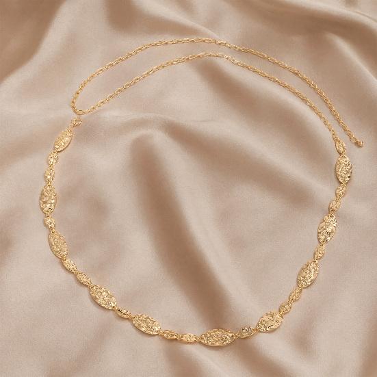 Waist Chain for Women, Adjustable Length Waist Belt, Oval Metal Sheet Body Chain, Bohemian Style Beach Festival Jewelry Accessory