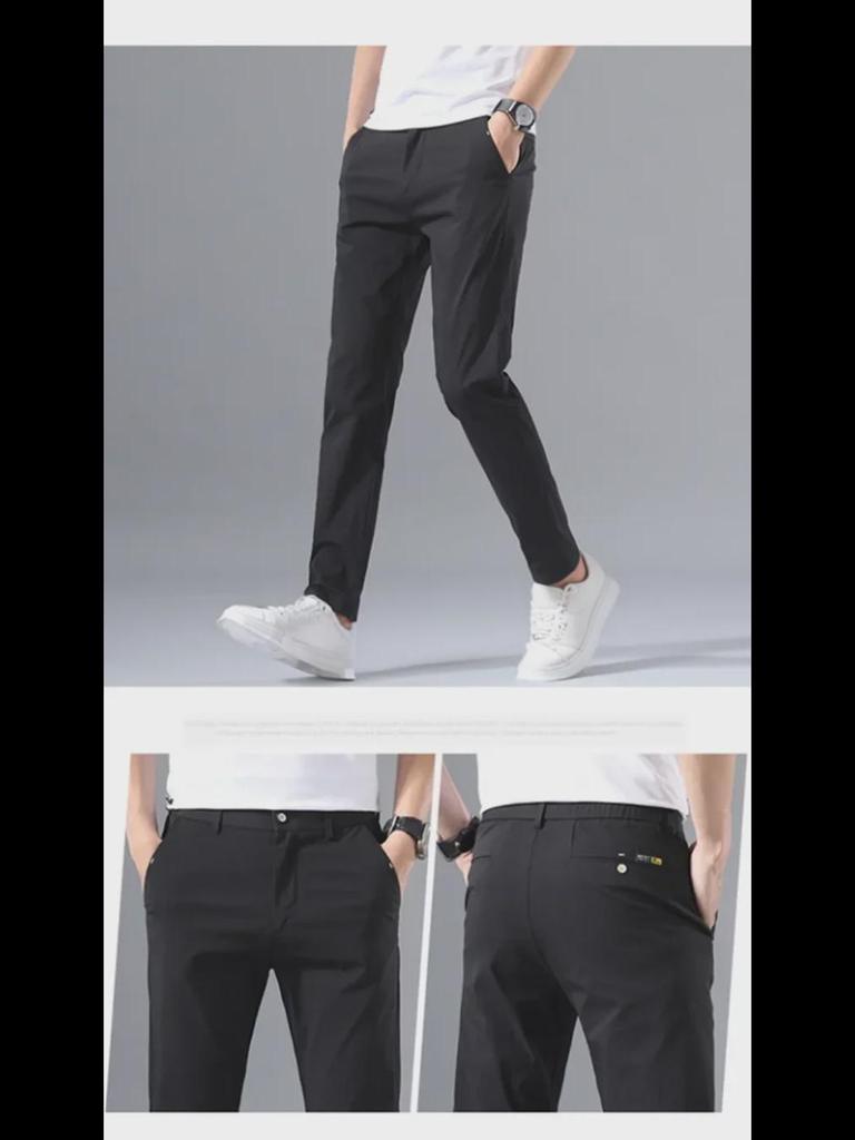 2023 Men's Cotton Stretch Summer Trousers: Youthful Korean-Style Casual Pants for Spring