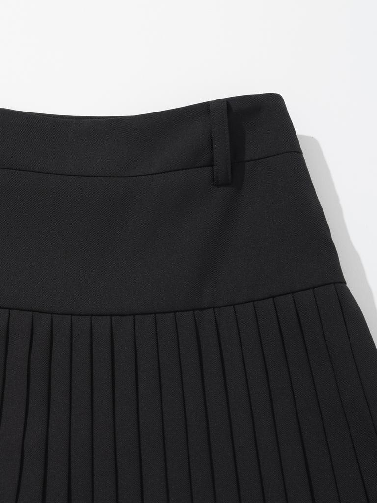 Twenis Hall (Renew.Ver) Women'S Voluminous Embroidered Pleated Skirt [Black]
