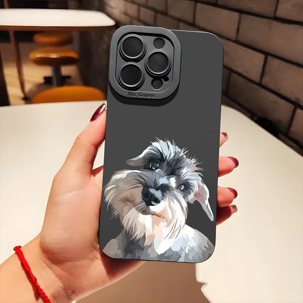 Custodia Carina con Modello di Cane Schnauzer per Samsung Galaxy S25 S24 S23 FE S22 Ultra S21 S20 Plus A15 A35 A54 A55 Cover Antiurto