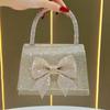 Bows Handbag, Evening Bag, Party Bag, Formal Dress Bag, Luxurious Handbag with A Slouchy Strap