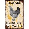 Crazy Chicken Coop Cedule Retro kovová uvítací plaketa Legrační statek Ideální pro kurník nebo kuchyni Ideální dárek na zeď