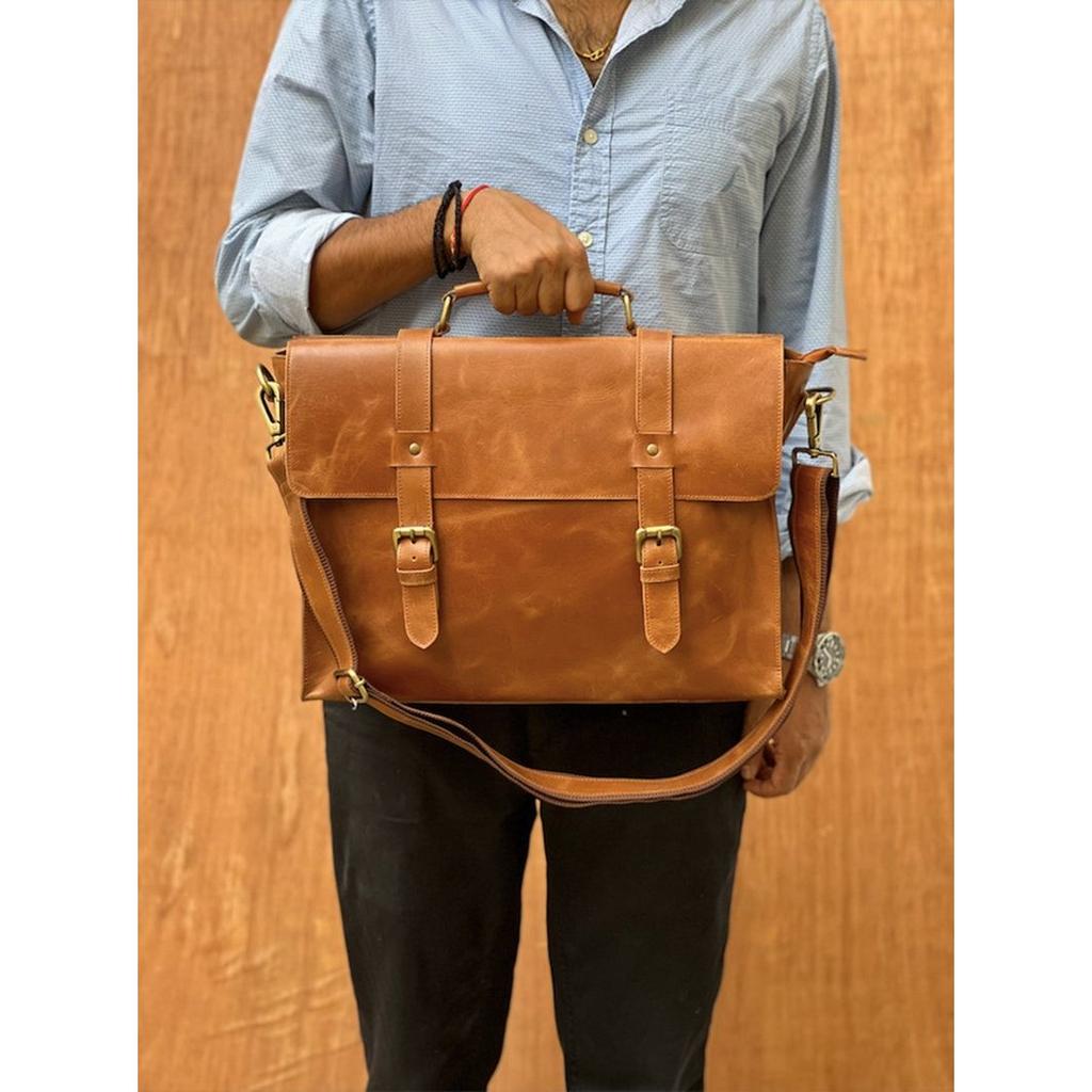 Leather Messenger Bag Laptop Bag Mens Leather Briefcase Crossbody Bag Satchel Bag Computer Bag Christmas Gifts Leather Bags Shoulder for Him