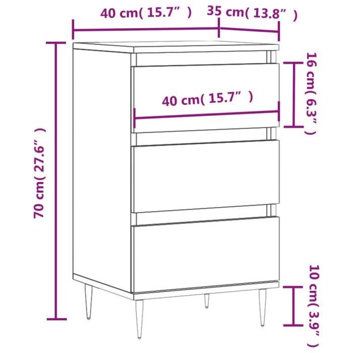 VidaXL White Buffet 40x35x70 Cm Engineered Wood 831084