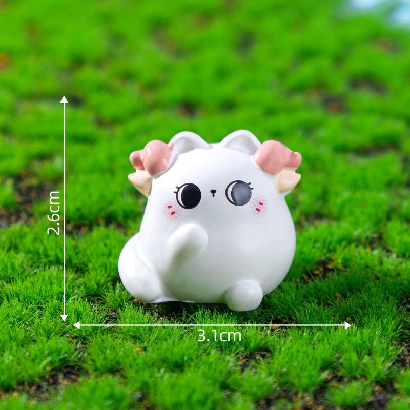 Cute 12 Zodiac Sign Cat Figurines Garden Landscaping Decorations Blind Bags Hanging Accessories and Small Ornaments