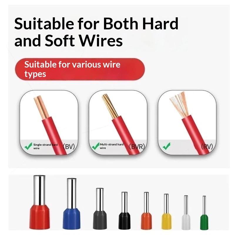 800/1200/1900Pcs Wire Ferrules Kit Awg22-7 Wire Crimp Pin Terminals Ve Terminals Kit Ferrule Connectors Assortment