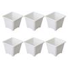 6Pcs Thickened Square Plastic Flower Pots for Succulents Indoor Plants Home Office Balcony Decor Gardening Planters Nursery