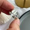 Silver 925 Trendsetting Adjustable Ring For Women Featuring Beautiful Pearl And Stylish Geometric Design