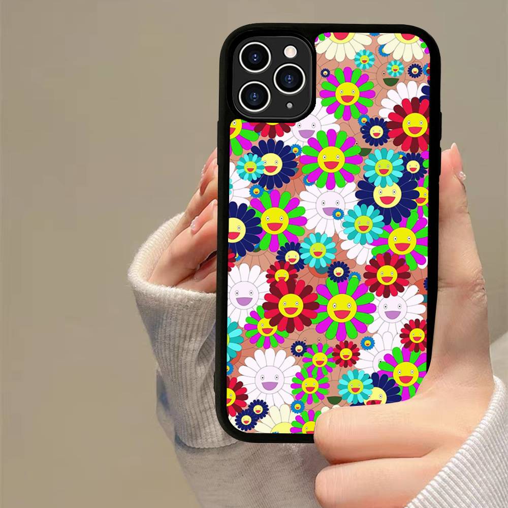 Japanese Artisti M-murakami T-takash Art Colorful PC+TPU Phone Case For iPhone 11 12 13 14 15 16 17 Plus Pro Max Cover