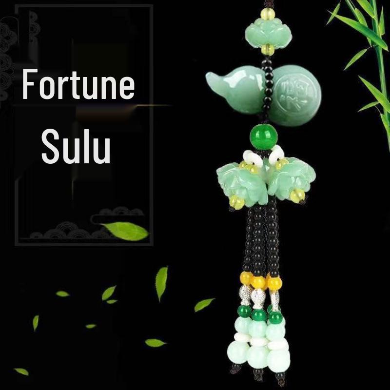 Live Broadcast New Lotus Pendant: Interior Car Decoration Imitation Green Jade for Entry/Exit