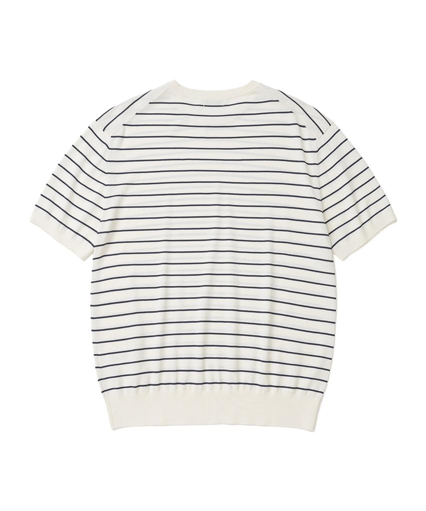 XOX Basic Cool Round Crop Short Sleeve Knit [Ivory St]