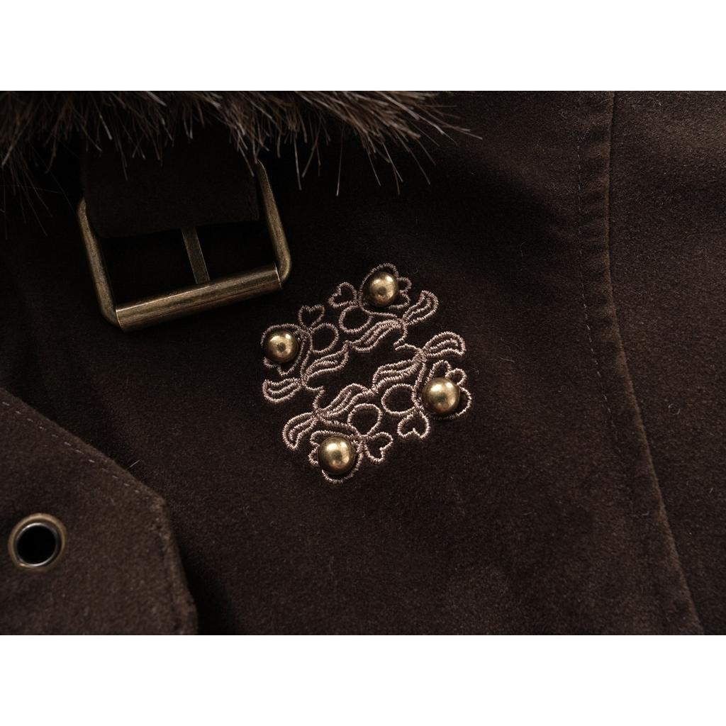 Vintage Fleece Fur Collar Cropped Jacket