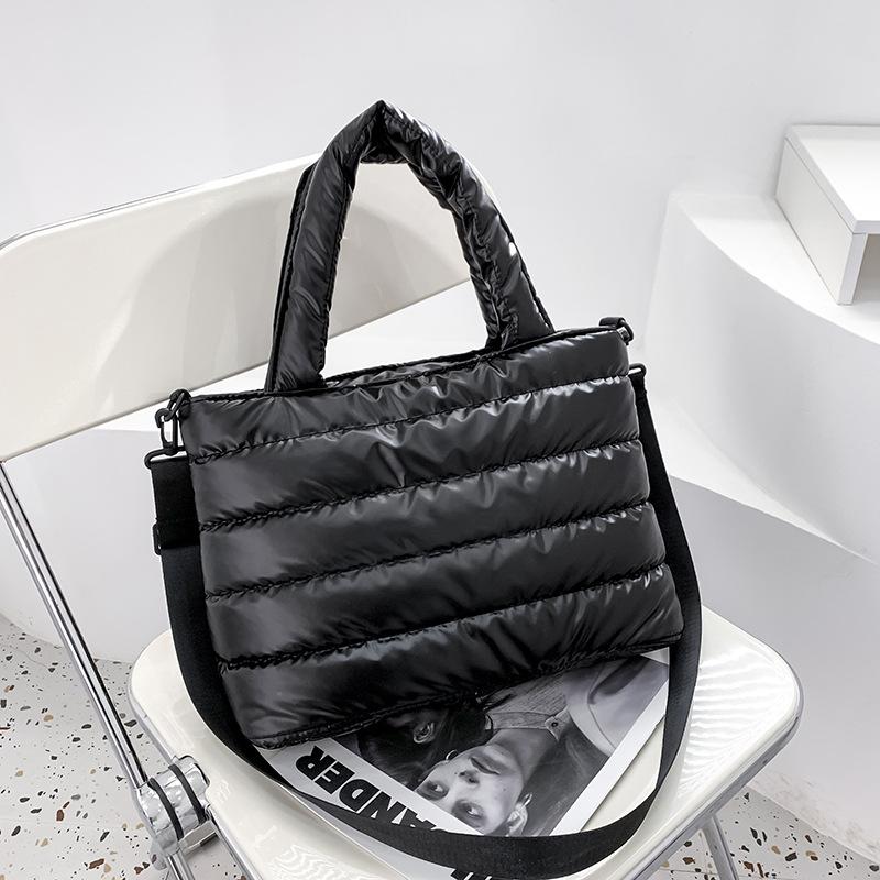 Cotton clothes women's bags new embroidered thread space cotton shoulder handbag fashion glossy women's casual messenger bag