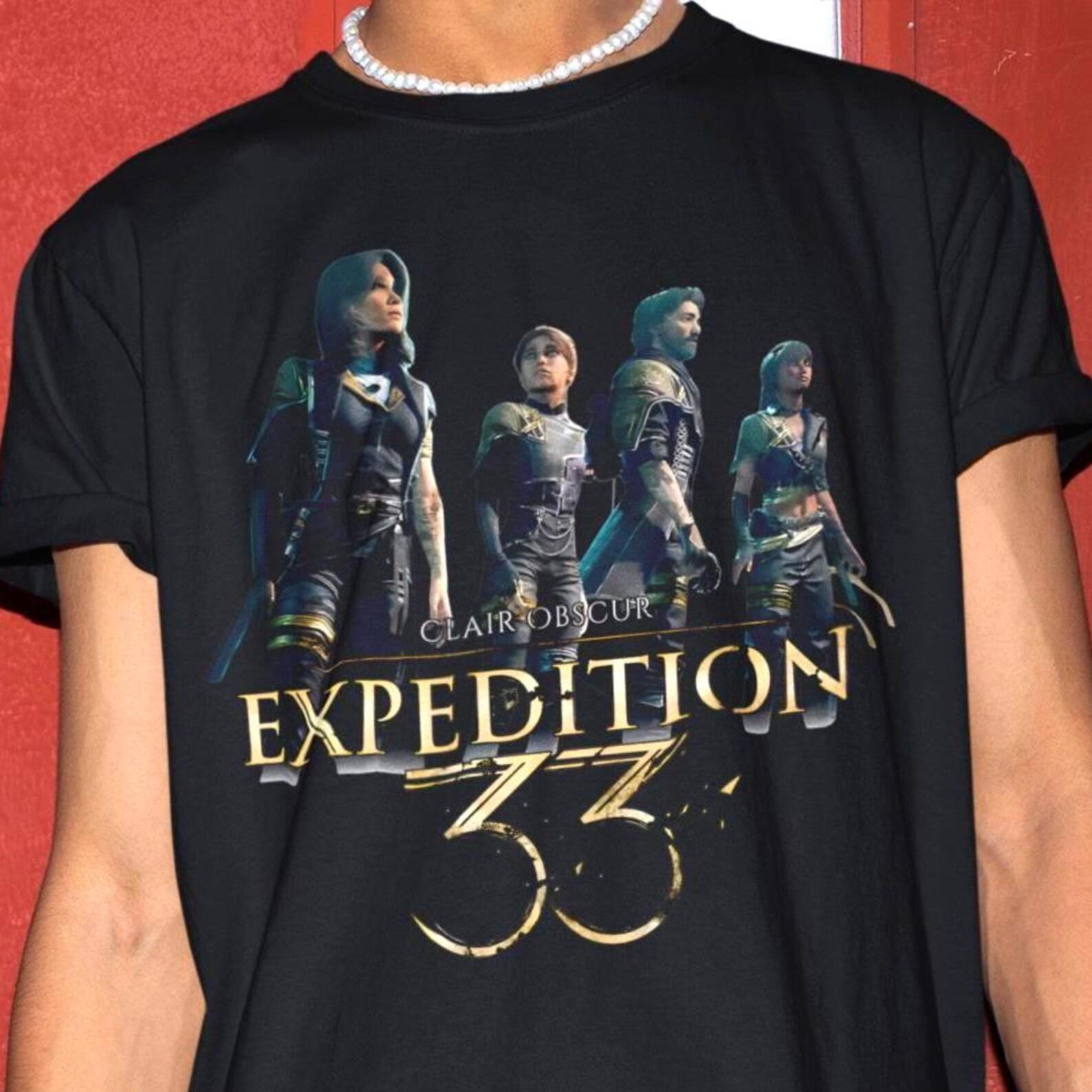 Expedition 33 Team Portrait Tee – Clair Obscur RPG Fan Shirt M