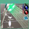 Led Shower Head Temperature Sensor With Stop Button 37 Colors Changes Turbo Propeller High Pressure Negative Ion Filter Shower