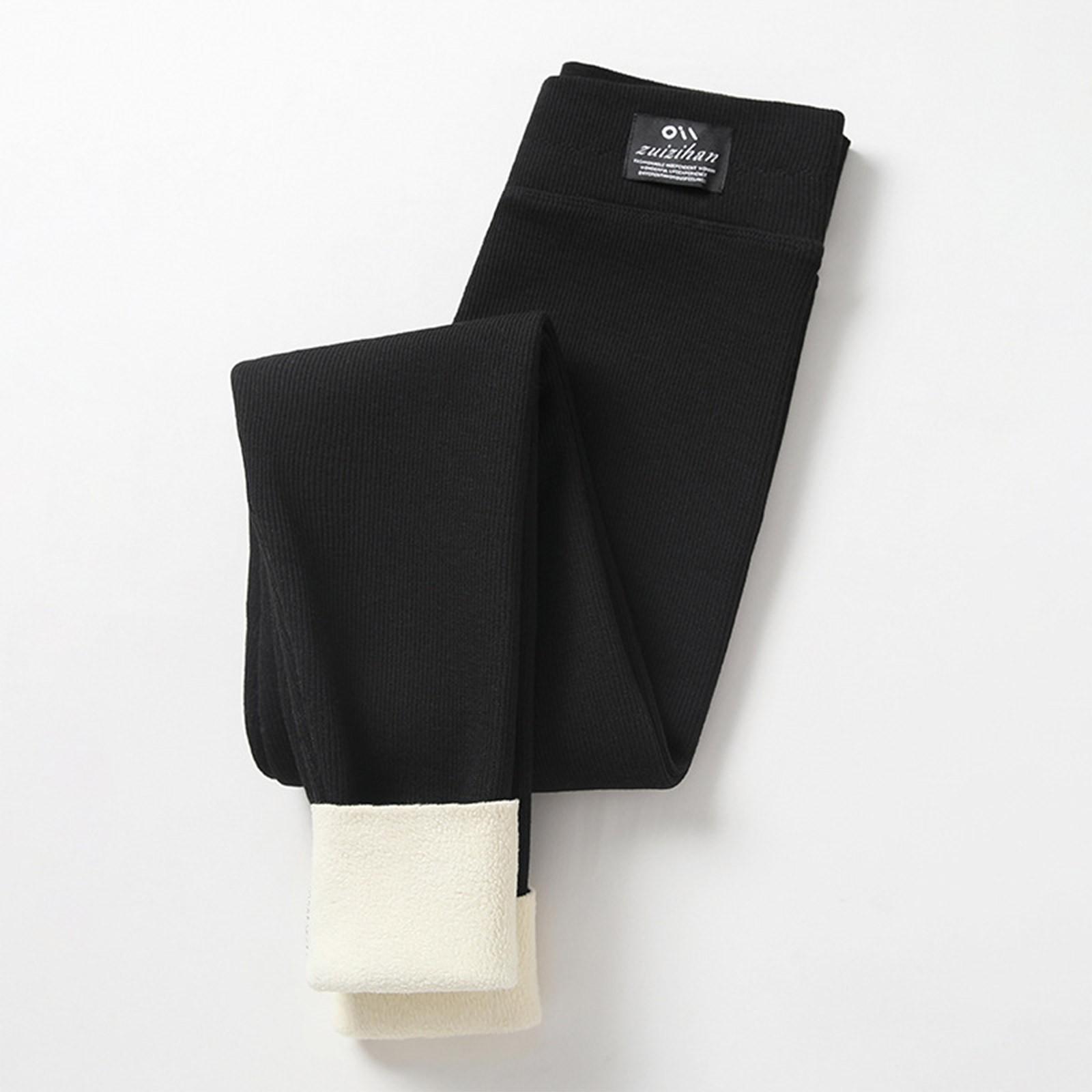 

Женские зимние утепленные леггинсы из овчины L чёрный