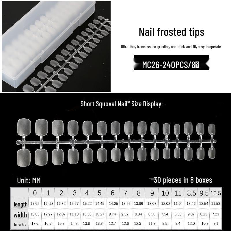 Ultra-Thin Seamless Matte False Nails - Full/Half Cover Extensions, 240 Tips