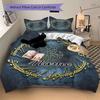 Custom Textile Golden Bedding 3 Piece Set HD Print Duvet Cover Pillowcases for Teens Adult Bedroom Decoration