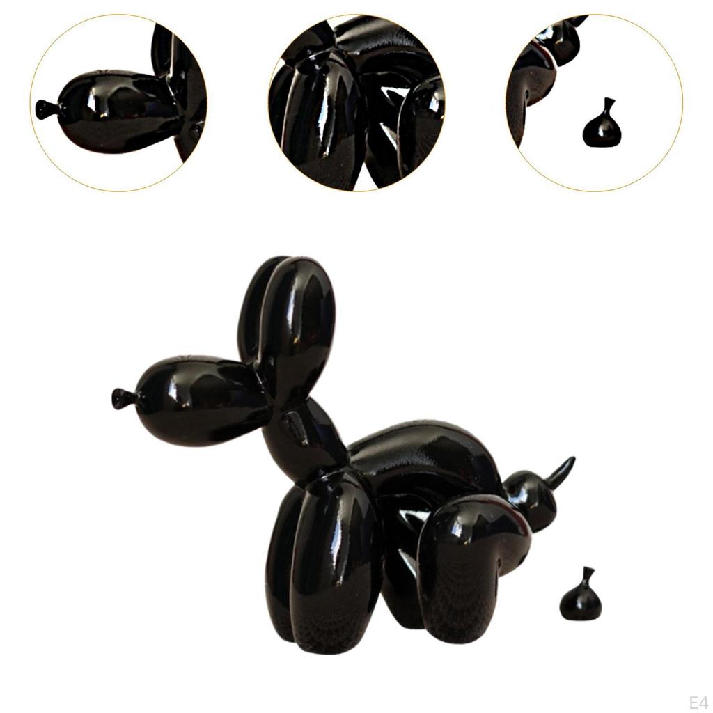 Balloon Dog Statue Cute Resin Craft Desktop Ornament for Office Bedroom Cafe White