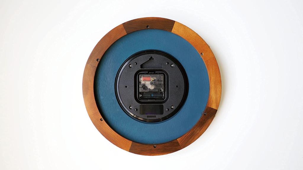 Interform Wall Clock Ecol Navy Wood Sweep Movement Nordic White Diameter 30cm CL-4072