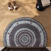 Vintage Half Circle Carpet Door Mat Entrance Home Foot Pad Mud Scraper Durable Easy Clean Entrance Rug Indoor Outdoor Use
