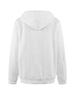 Women's Casual Hooded Sweatshirt - White Textured Pullover with Adjustable Drawstring Hood, Front Zipper & -Like Patches, Sweater Hoodie
