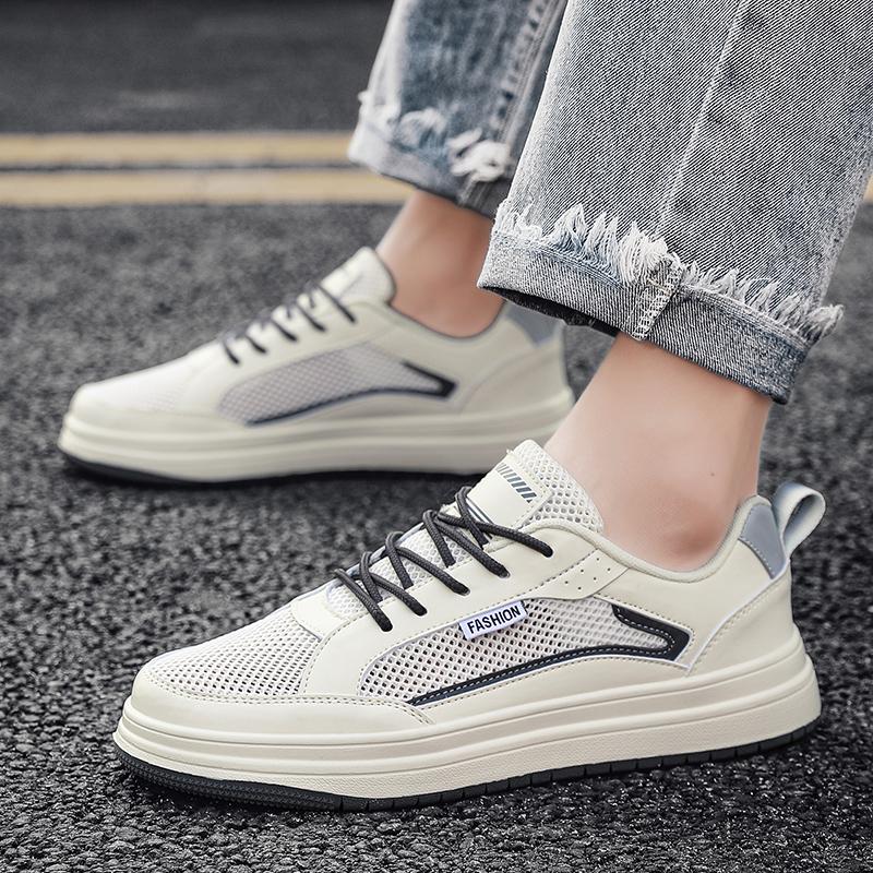 Men's casual sports shoes, comfortable, anti-slip, perforated and breathable loafers, large-sized summer men's shoes