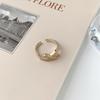 Light Luxury Diamond-Set Letter Love Fan-Shaped Geometric Ring Women'S Exquisite Versatile Temperament Girl Ring Ring