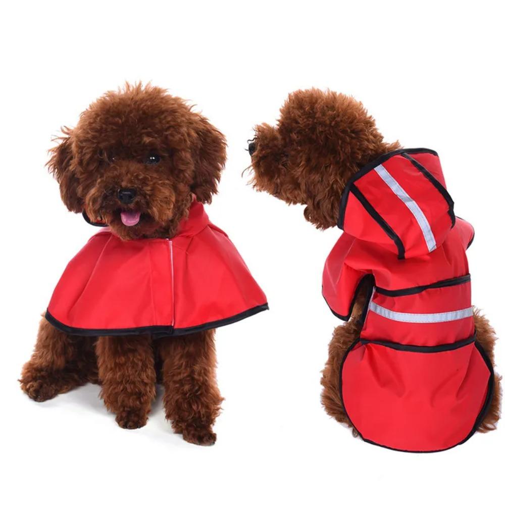 Waterproof Dog Rain Jacket With Strip Reflective Dog Coats Practical Dog Raincoat Outdoors