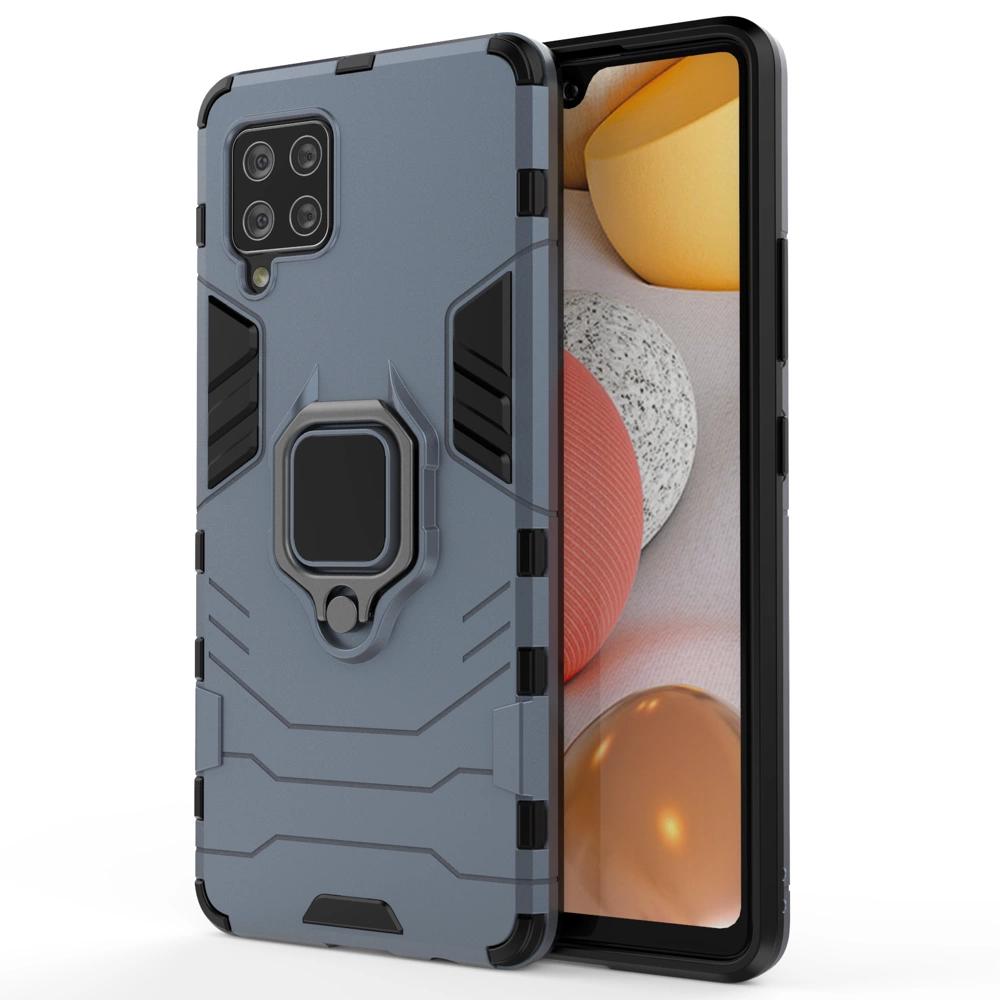 Ring Armor Armored Hybrid Case Cover + Magnetic Holder Samsung Galaxy A42 5G Blue